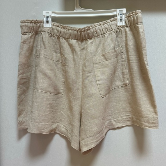 Gap 4" Mid Rise Easy Linen-Blend Pull-On Shorts Khaki Size XL - Picture 3 of 8
